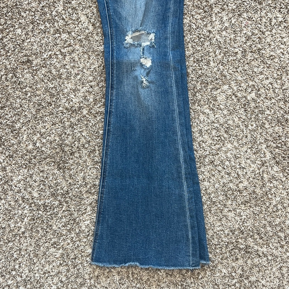 Altar'd State Light Blue Distressed Flare Jeans - Picture 4 of 10